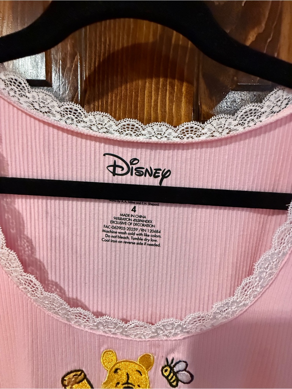 Disney Pink Winnie the Pooh Lace-Trim Tank - Picture 3 of 8